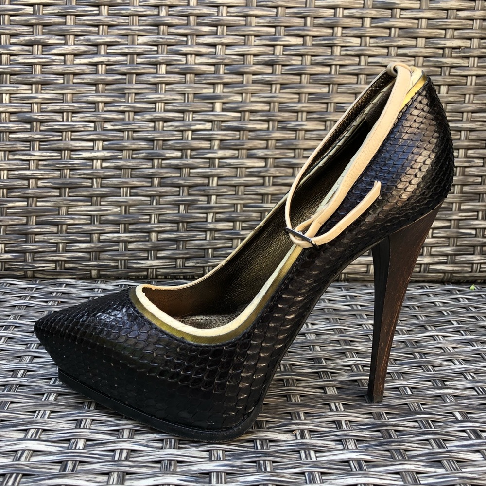 Lanvin Genuine Python Leather Platform Pump 39eu - image 1
